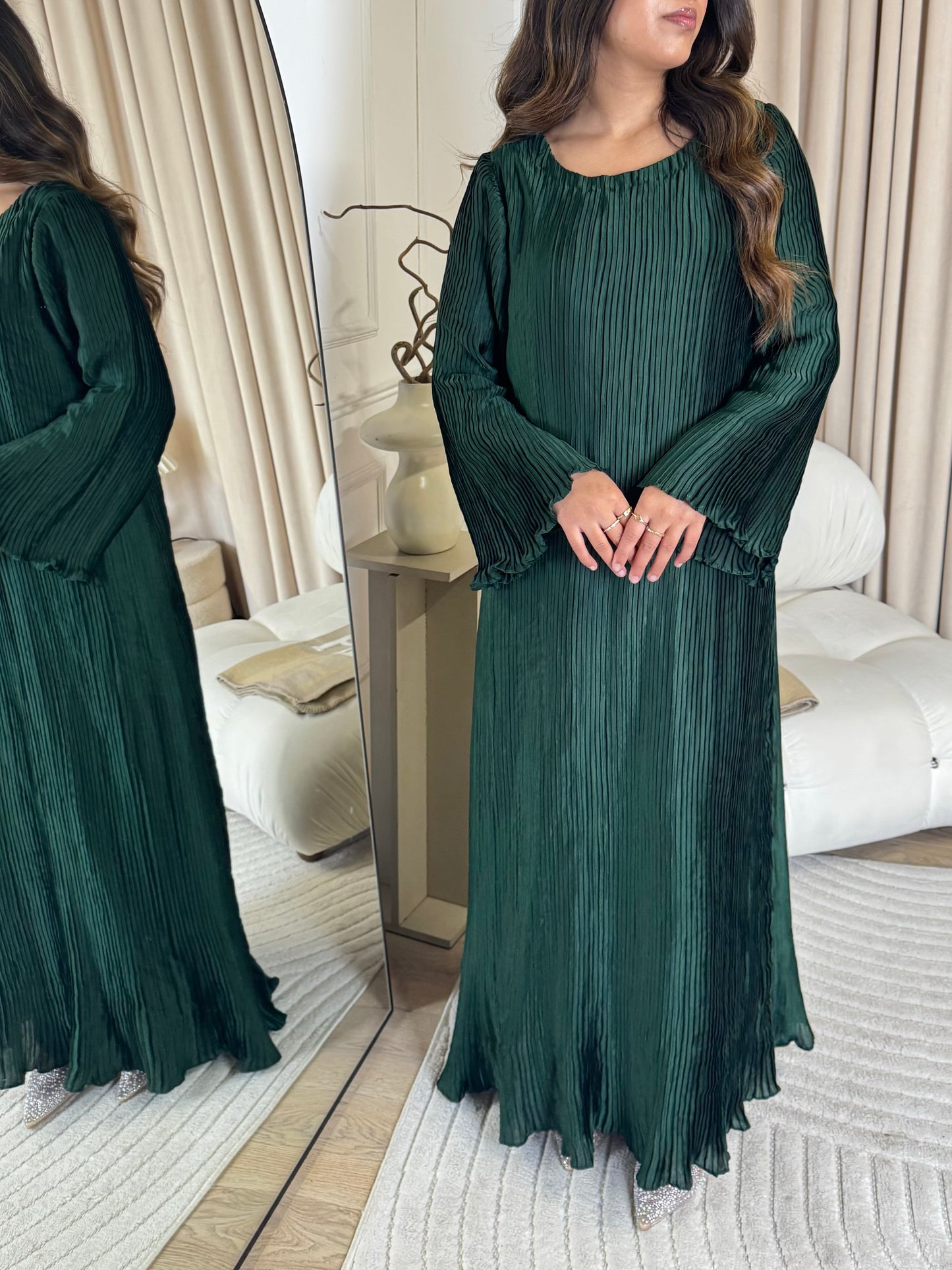 Pleated Dress - Green