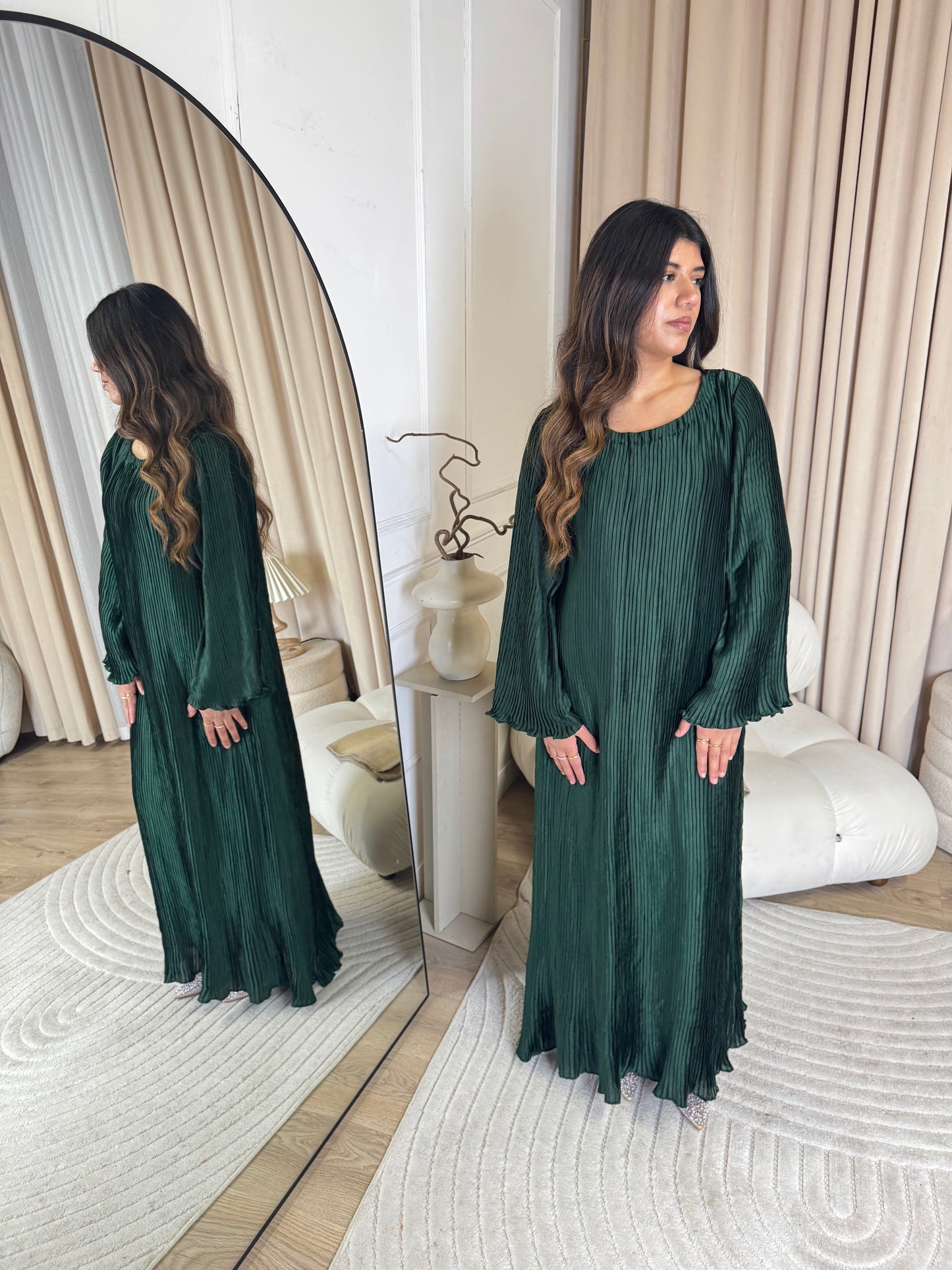 Pleated Dress - Green